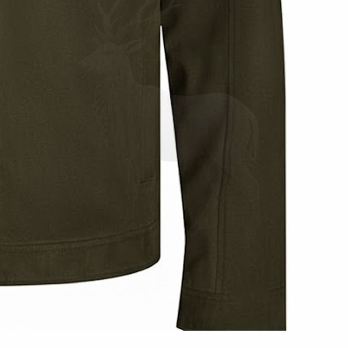 Olive green biker jacket stand collar detail
