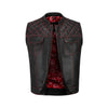 Red Diamond Stitched Cowhide Vest – Custom Biker Gift Vest