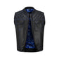 Blue Diamond Stitched Leather MC Club Vest – Custom Biker Gift