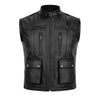 Men's Black Utility Leather Vest in Full Grain Cowhide