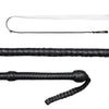 Deep Black Kangaroo Leather Bullwhip – Hand-Braided 12-Plait