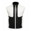 Men's Black and White Leather Streetwear Vest