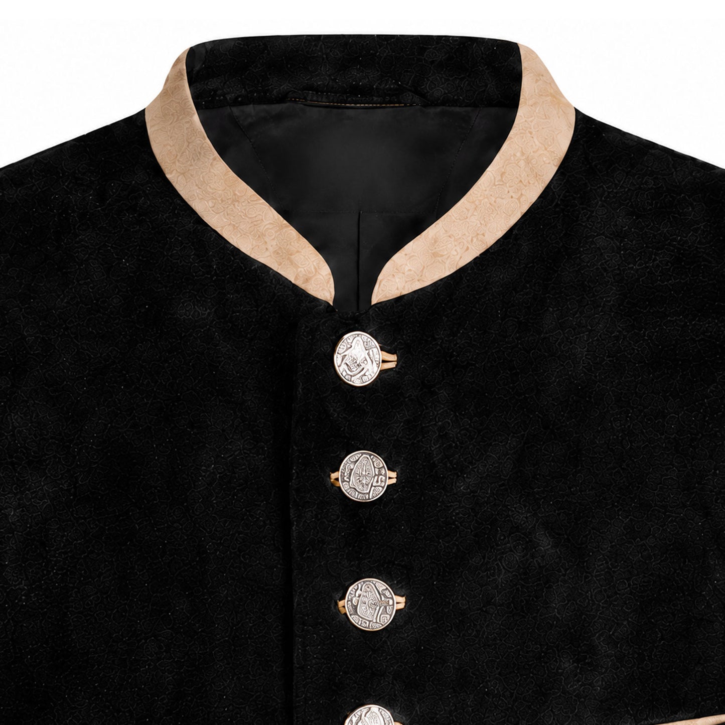 Black suede waistcoat satin lining interior