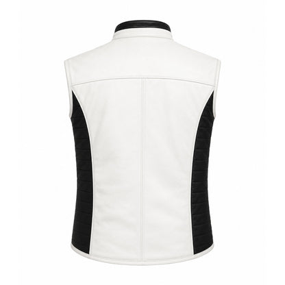 Streetwear leather vest YKK zipper detail