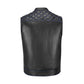 Blue Diamond Stitched Leather MC Club Vest – Custom Biker Gift
