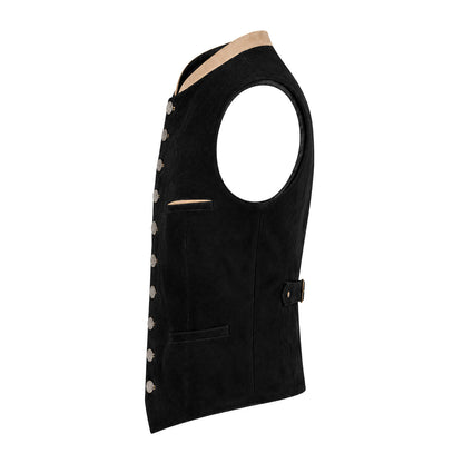 Formal leather wedding vest full body view