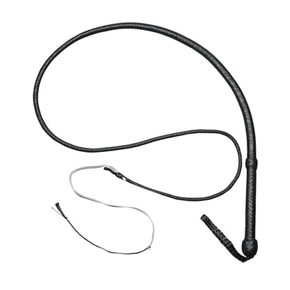 Kangaroo leather bullwhip fully extended crack action