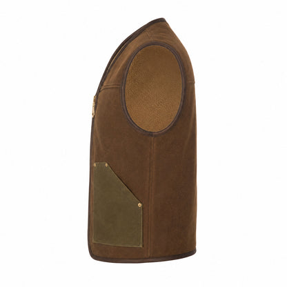 Western leather vest utility patch pocket
