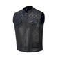 Blue Diamond Stitched Leather MC Club Vest – Custom Biker Gift