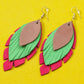 Tri-Petal Leather Earrings - Nubuck Leather