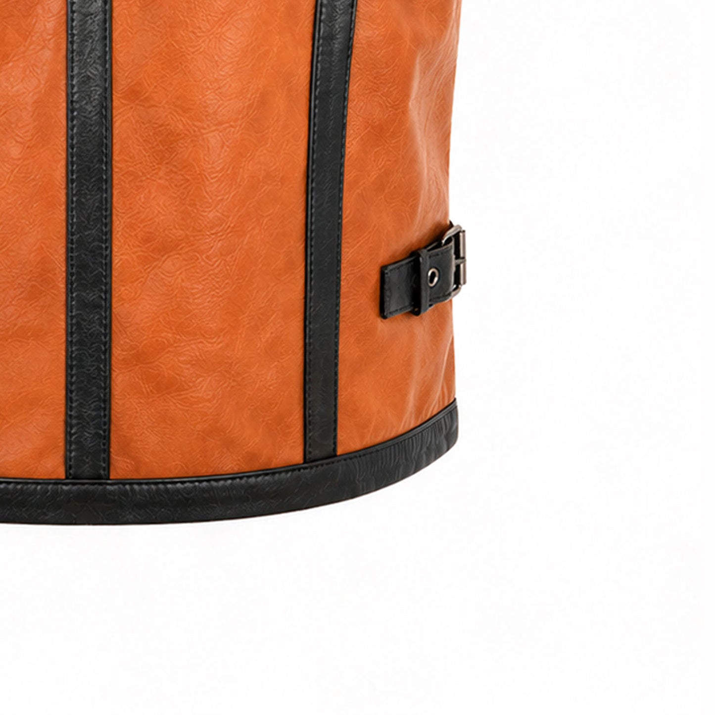Full grain cowhide utility vest full body view