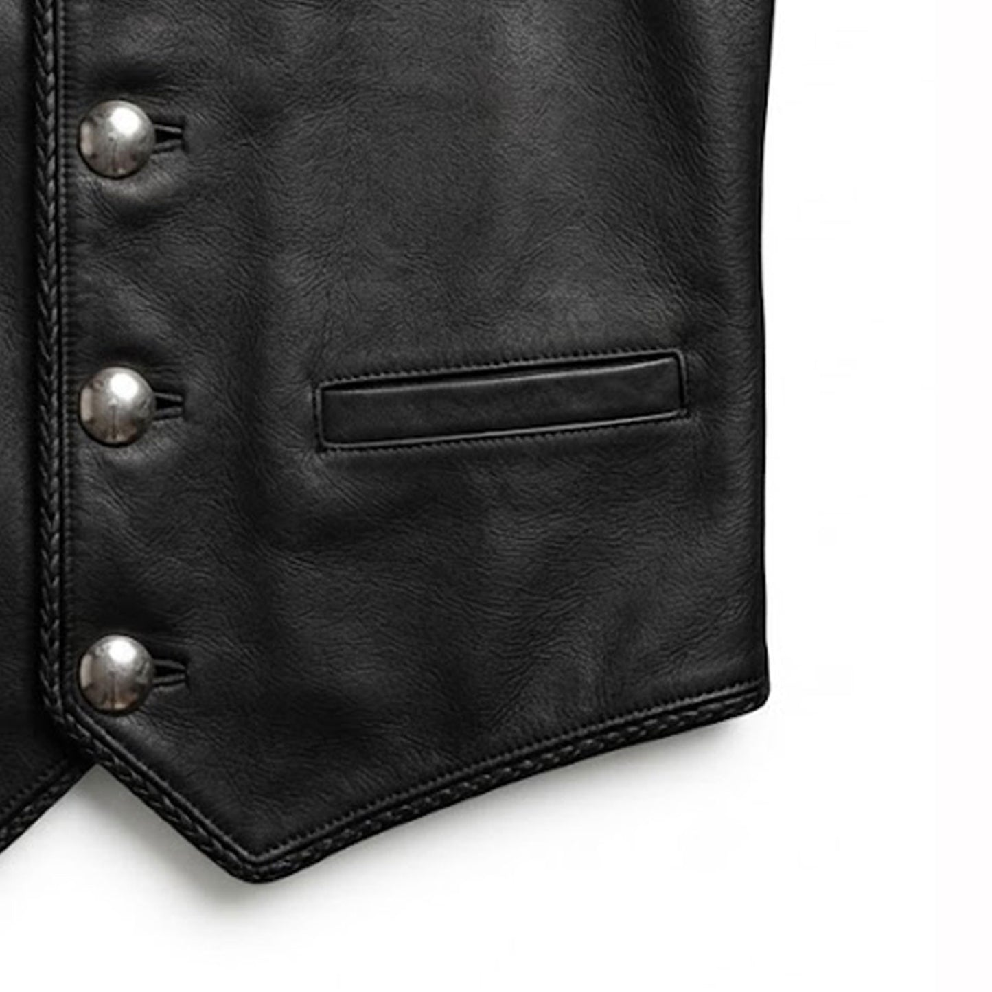 Men's formal leather vest on mannequin