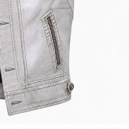 Men's MC vest adjustable waist tab detail