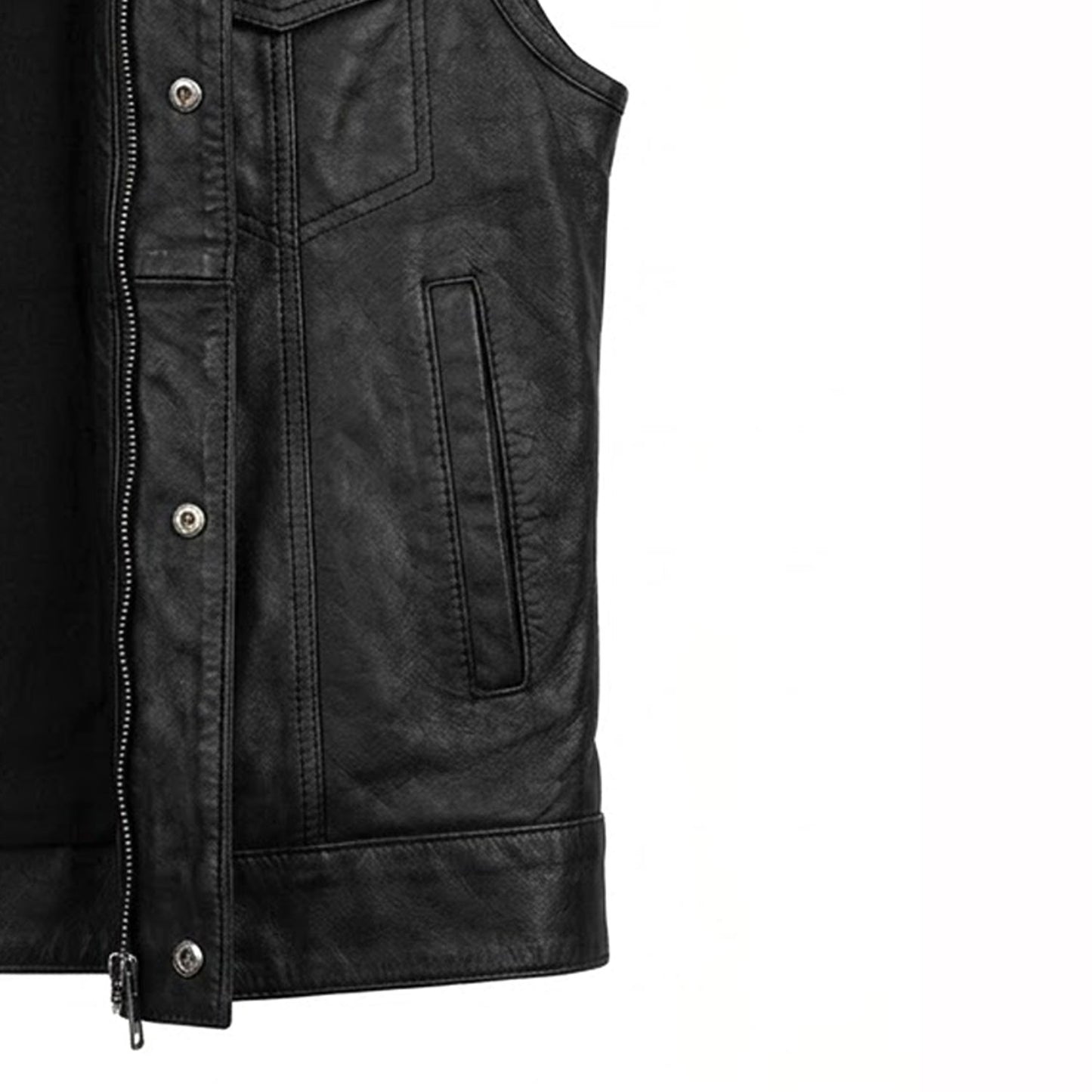 Black MC club vest full body view