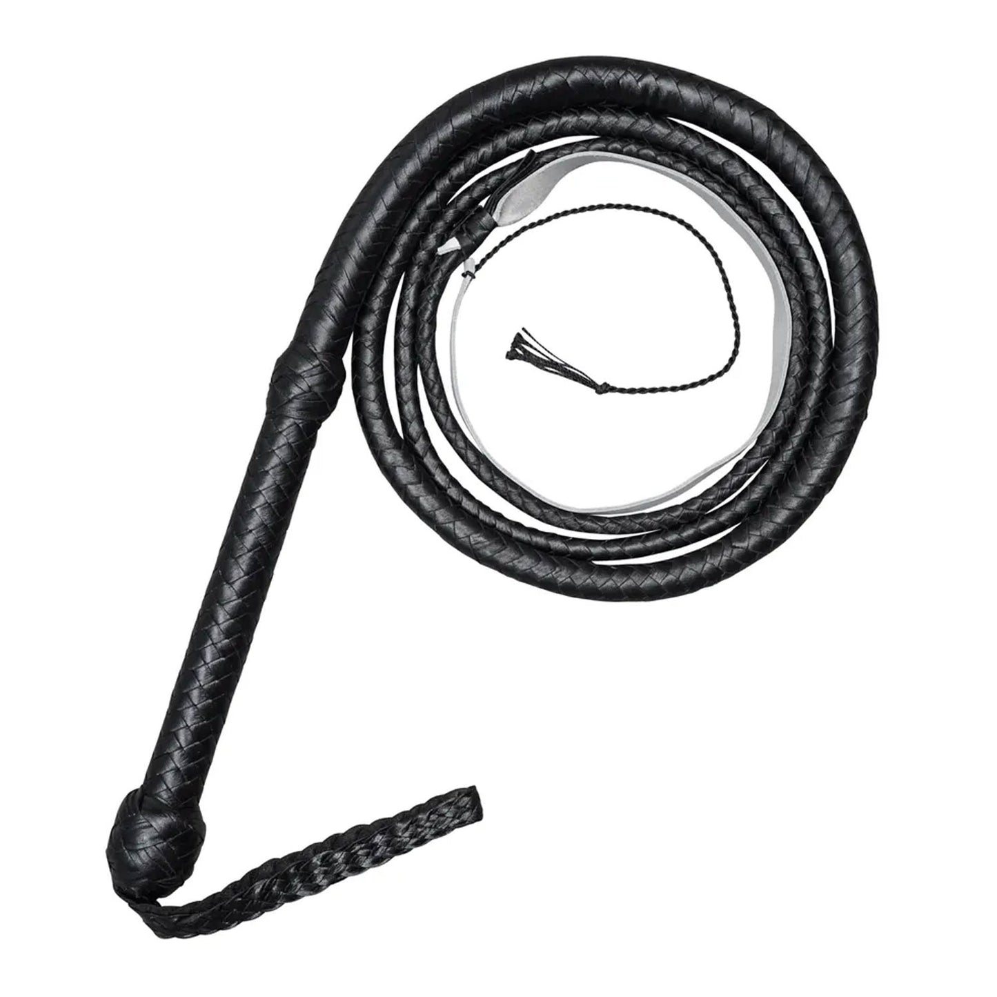 Indiana Jones Deep Black Kangaroo leather Bullwhip – 4ft to 12ft Handmade