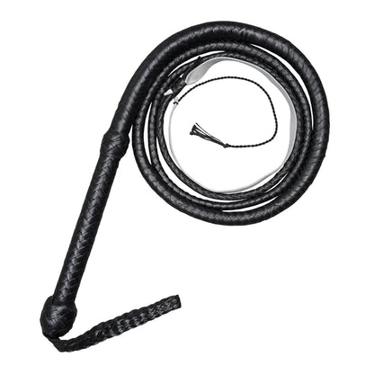 Black kangaroo bullwhip handle close-up