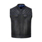 Blue Diamond Stitched Leather MC Club Vest – Custom Biker Gift