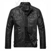 Men's Black Slim Fit Cafe Racer Leather Biker Jacket