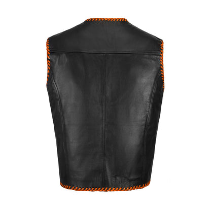 Embroidery placement area on grey MC club vest