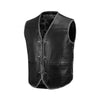 Grey Buffalo Leather Ribbed Vest – Customizable MC Club Vest