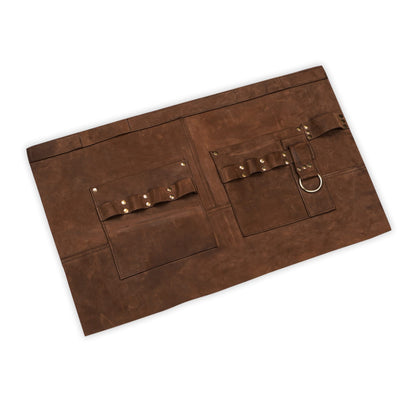 Handcrafted premium leather half apron for tools.