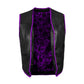 Custom purple biker vest in genuine cowhide leather with diamond stitching design, tailored for motorcycle riders who value durability and bold style. Handmade with precision, this vest ensures comfort, rugged appeal, and personalized options. Ideal for MC members, cruiser riders, or rebels looking for premium-quality biker vests to express individuality on and off the road.