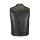 Customizable yellow cowhide leather biker vest with bold diamond stitched detailing. Designed for motorcycle riders, club members, and rebels who value individuality and tough biker gear. Features include secure YKK brass zipper, dual chest pockets, satin lining, and concealed carry option. Handmade with premium cowhide leather, this yellow diamond stitched motorcycle vest combines rugged durability with biker lifestyle fashion for standout road presence.