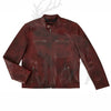 Men's Brown Distressed Leather Jacket — Vintage Cafe Racer