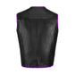 Handcrafted purple cowhide leather biker vest with diamond stitch design, built to last and tailored for motorcycle club riders. Featuring durable construction, adjustable side laces, and a sleek satin lining, this customizable leather vest blends rugged biker style with premium comfort. Perfect for customization and personalization to suit every motorcycle rider’s lifestyle.