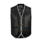 Premium men’s white cowhide leather motorcycle club vest with customizable features, perfect for bikers, club members, and riders who value durability and craftsmanship. Designed with side lace closure, secure front fastening, and classic western biker styling, this leather vest enhances comfort, protection, and authentic motorcycle club identity.