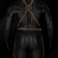 Rear view of the handmade pullup leather chef apron showcasing the adjustable cross-back leather straps, brass buckles, and reinforced stitching. Highlights ergonomic design for weight distribution and comfort during long hours of use. Ideal for professional chefs, BBQ grillers, barbers, and handymen seeking premium, functional leather workwear with a personalized fit.







