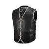 White Buffalo Leather Ribbed MC Club Vest