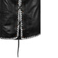White leather biker vest for men made from premium cowhide leather, tailored for motorcycle riders, MC club members, and western fashion lovers. Features durable craftsmanship, snap button closure, lace-up sides, and customization options, making it the perfect riding vest for durability, biker style, and personal club identity.