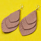 Tri-Layer Drop Leather Earrings - Nubuck Leather