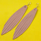 Fish Fin Leather Earrings - Nubuck Leather