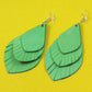 Tri-Layer Drop Leather Earrings - Nubuck Leather