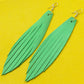 Fish Fin Leather Earrings - Nubuck Leather