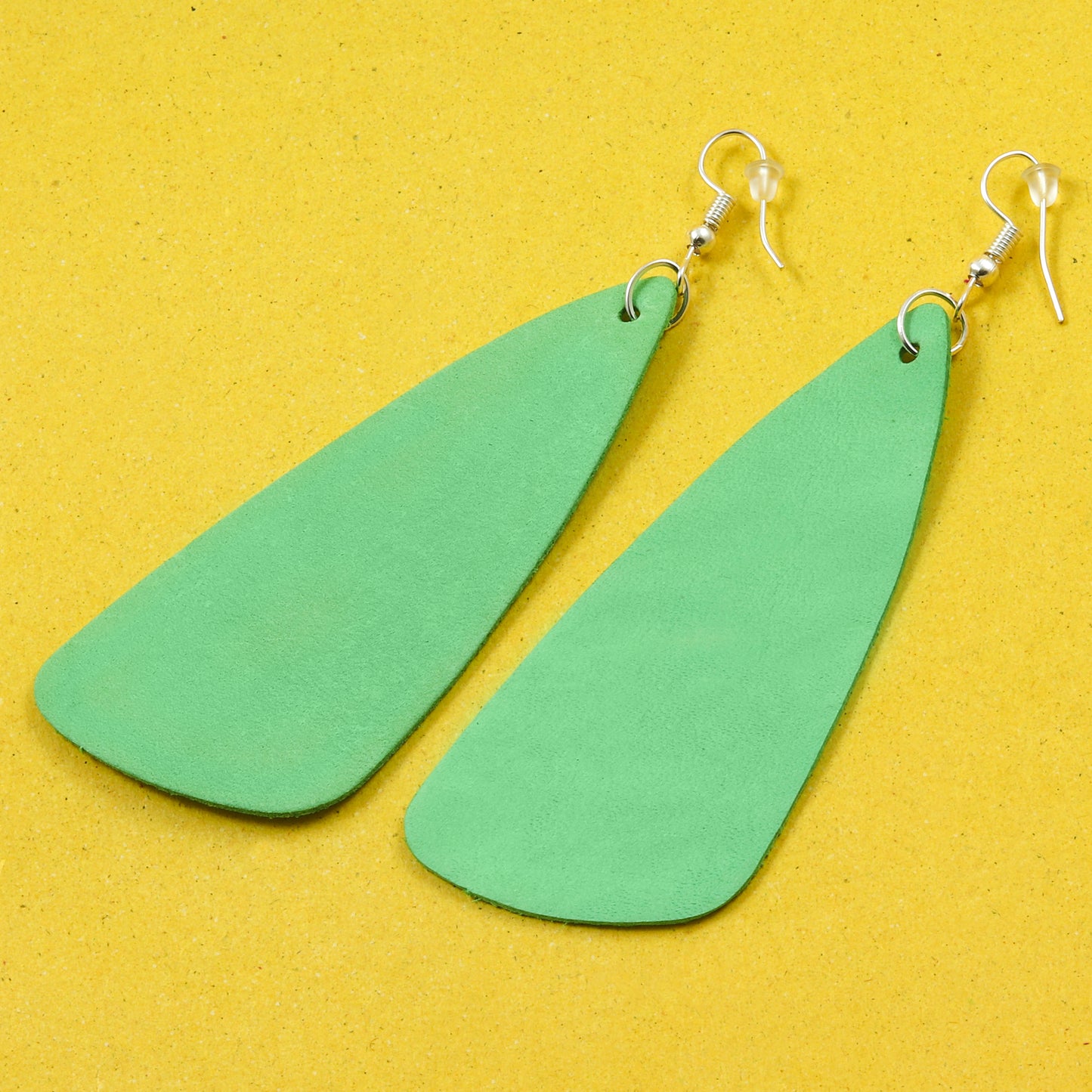 Drop Leather Earrings - Nubuck Leather