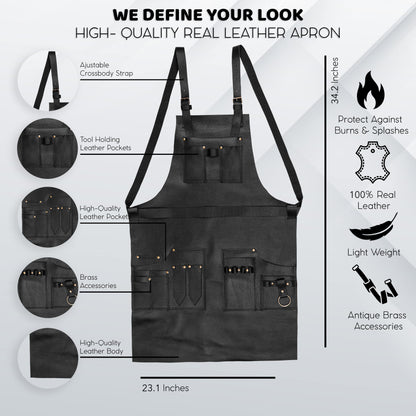 Feature chart of high-quality leather barber apron