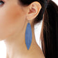 Fish Fin Leather Earrings - Nubuck Leather