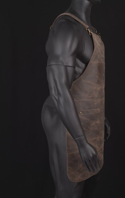 Product walk-through video showcasing durability and features of Grillace black leather chef apron