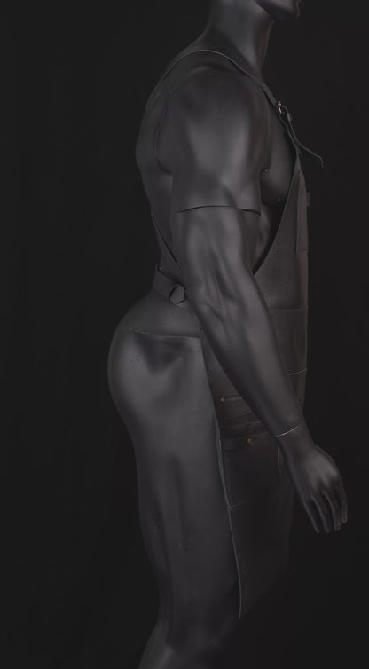 Video showcase of professional leather salon apron