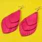 Tri-Layer Drop Leather Earrings - Nubuck Leather